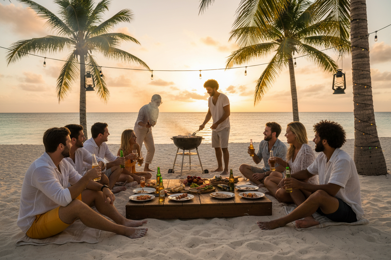 Beach BBQ Sunset Aruba